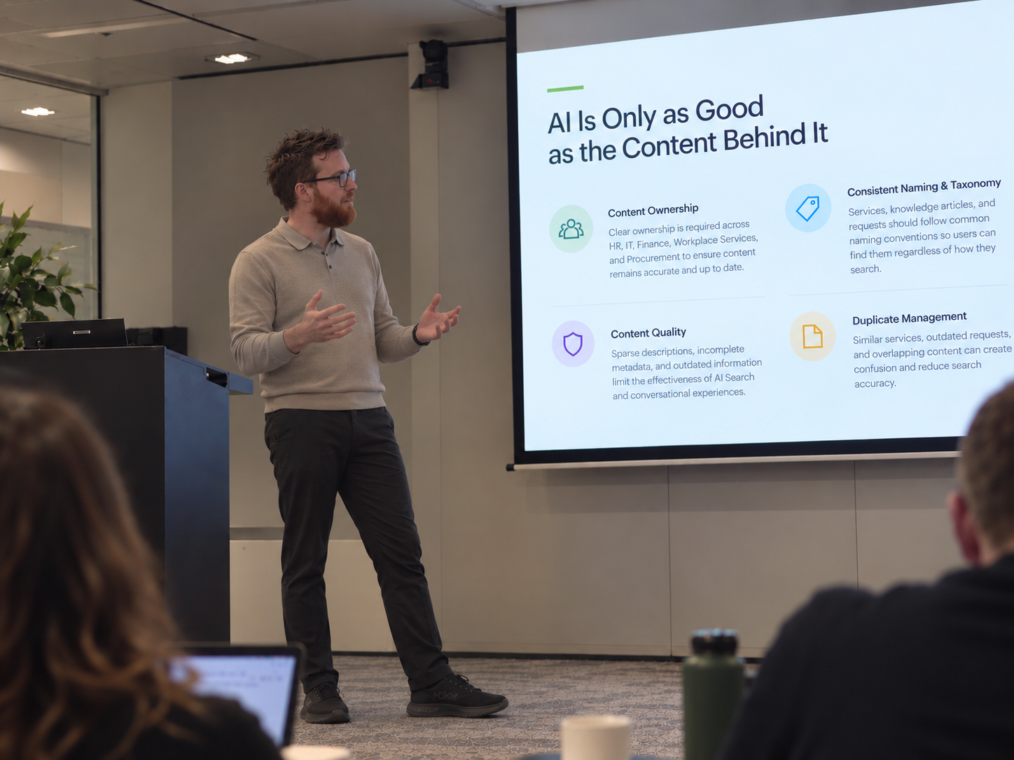 Me presenting Service Design work