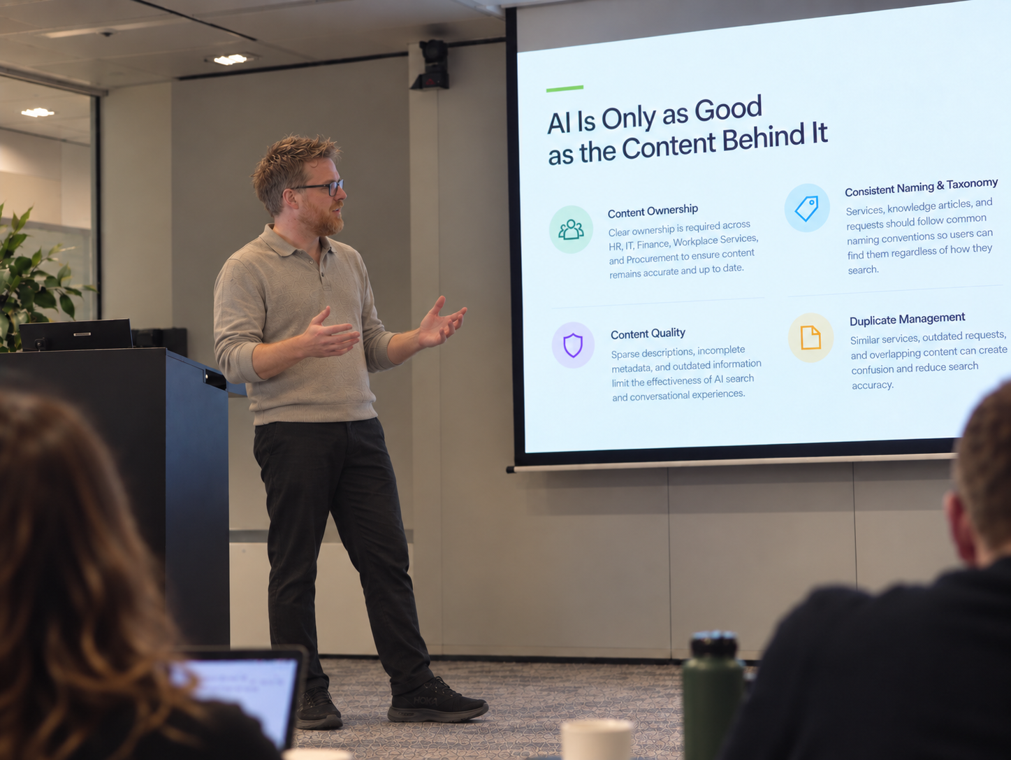 Me presenting Service Design work