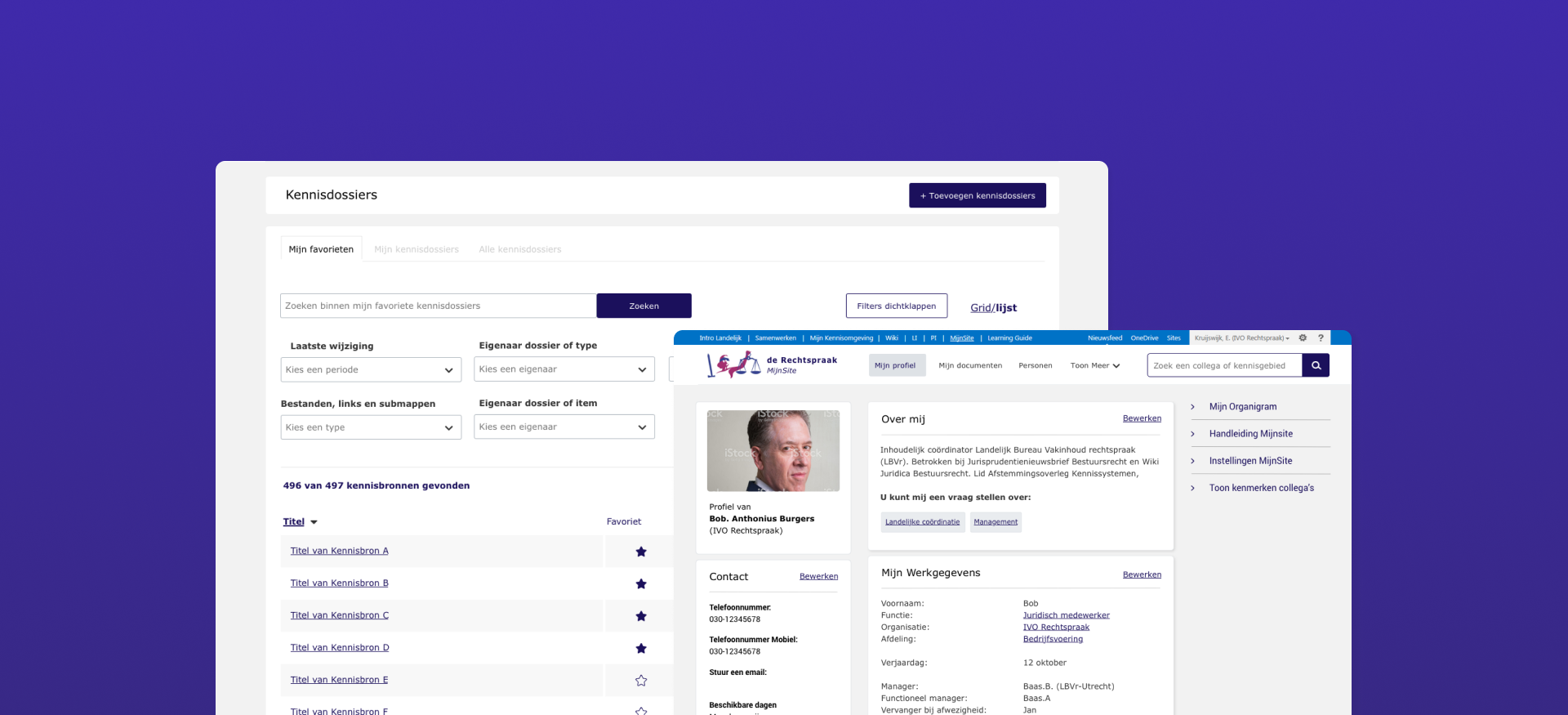 Knowledge environment concepts and prototypes for Rechtspraak employees.